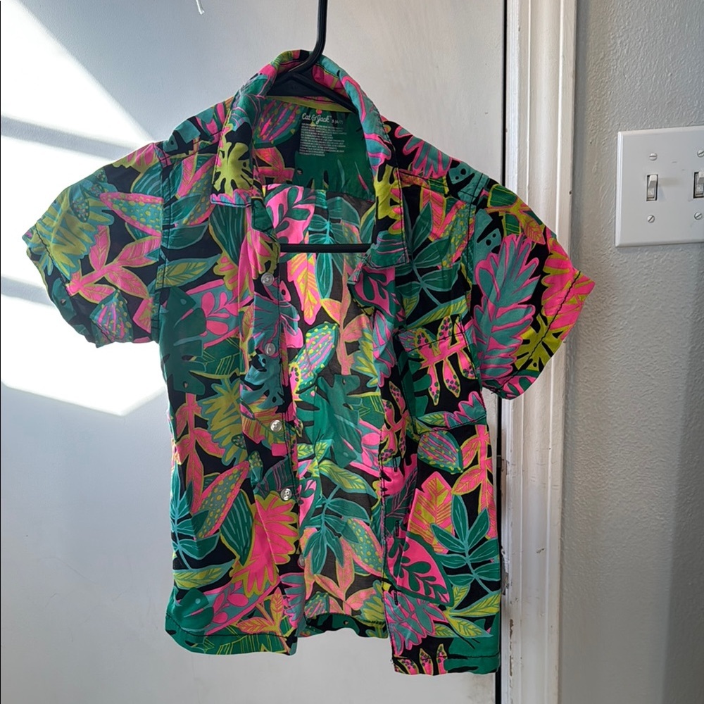Tropical Print Short Sleeve Shirt